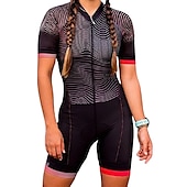 Χαμηλού Κόστους Γυναικεία σετ ρούχων-Γυναικεία Φανέλα και σορτς ποδηλασίας Ολόσωμη στολή για τρίαθλο Κοντομάνικο Ποδηλασία Βουνού Ποδηλασία Δρόμου Καλοκαίρι Άνοιξη Φθινόπωρο Κόκκινο Μπλε Πορτοκαλί