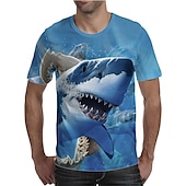 preiswerte T-Shirts mit Tiermuster-Herren Graphic Tier Hai Hemd T Shirt Tee Lustige T-Shirts Kurzarm T-Shirt 3D-Druck Rundhalsausschnitt Hemd Designer Basic Schmaler Schnitt Casual Täglich Wochenende A B C Sommer Bekleidung Übergröße