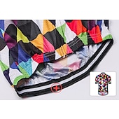 cheap Men&#039;s Jerseys-Men&#039;s Cycling Jersey Short Sleeve Fall Bike Jersey Top with 3 Rear Pockets Mountain Bike MTB Road Bike Cycling Breathable Quick Dry Front Zipper Back Pocket Red / Green Purple Green Rainbow Plaid