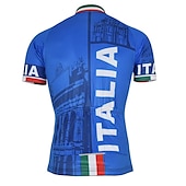 cheap Men&#039;s Clothing Sets-Men&#039;s Cycling Jersey with Bib Shorts Short Sleeve Mountain Bike MTB Road Bike Cycling Yellow Red Sky Blue Graphic Italy National Flag Bike Clothing Suit UV Resistant 3D Pad Breathable Quick Dry