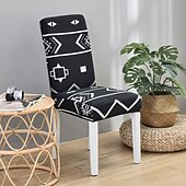 abordables Couverture de chaise de salle à manger-Housse de chaise de cuisine extensible housse de siège de chaise élastique pour salle à manger fête d&#039;hôtel douce durable lavable