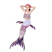 olcso Lányok jelmezei-Sellő Ariel Mermaid Tails Fürdőruha Bikini Hableány Szabadság for Lány Gyermek Álarcos mulatság