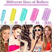 voordelige Krullers-20 stuks/set plastic haarrollers krulspelden snap op rollers zelf grip rollers kappers krulspelden geen warmte haar krulspelden voor diy kappers kapsalon haar kapper 5 maten
