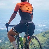 baratos Conjuntos de Roupa de Mulher-malha de manga curta para ciclismo com shorts triatlo tri terno azul bicicleta de secagem rápida respirável roupas com padrão esportivo
