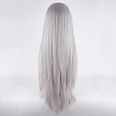 olcso Filmfigura paróka-játék final fantasy 7 remake sephiroth cosplay paróka ff7 100cm ezüst hosszú egyenes hőálló haj szerepjáték paróka halloween paróka