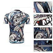 tanie Męskie zestawy odzieżowe-Męskie Koszulka i szorty z szelkami na rower Zestaw koszulek rowerowych Krótki rękaw Kolarstwo górskie Kolarstwie szosowym Lato Wiosna Zima Czarny Niebieski Miętowy Wzory Śmieszne Rower Wkładka 3D