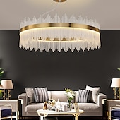 cheap Unique Chandeliers-LED Pendant Light 50 / 60 / 80cm Light Luxury European K9 High end Crystal Chandelier Dimming Ceiling Lamp Suitable for Bedroom Dining Room Study AC110V AC220V