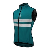 cheap Men&#039;s Jackets &amp; Gilets-WOSAWE Men&#039;s Cycling Jersey Cycling Vest Sleeveless Mountain Bike MTB Road Bike Cycling Green Black Dark Blue Bike Vest / Gilet Jersey Windproof Breathable Lightweight Reflective Strips Back Pocket