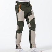 billiga Botten-vattentäta vandringsbyxor för män byxor arbetsbyxor cargobyxor safari utomhusbyxor vindtät snabbtorkande stretch nylon spandex 3 dragkedjeficka elastisk midja underdel svart khaki armégrön klättring