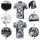 tanie Męskie zestawy odzieżowe-Męskie Koszulka i szorty z szelkami na rower Zestaw koszulek rowerowych Krótki rękaw Kolarstwo górskie Kolarstwie szosowym Lato Wiosna Zima Czarny Niebieski Miętowy Wzory Śmieszne Rower Wkładka 3D
