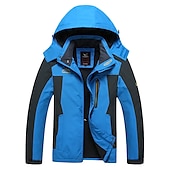 preiswerte Herrenjacken &amp; Herrenmäntel-Plus Size Herren wasserdichte Wanderjacke Regenjacke Kapuzenjacke Abnehmbarer Hut Windjacke Regenmantel Outdoor winddicht wetterfest leichter atmungsaktiver Trenchcoat Oberbekleidung Top Angeln Klettern