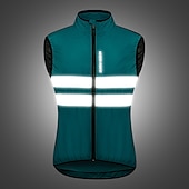 cheap Men&#039;s Jackets &amp; Gilets-WOSAWE Men&#039;s Cycling Jersey Cycling Vest Sleeveless Mountain Bike MTB Road Bike Cycling Green Black Dark Blue Bike Vest / Gilet Jersey Windproof Breathable Lightweight Reflective Strips Back Pocket