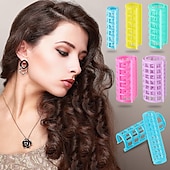 voordelige Krullers-20 stuks/set plastic haarrollers krulspelden snap op rollers zelf grip rollers kappers krulspelden geen warmte haar krulspelden voor diy kappers kapsalon haar kapper 5 maten