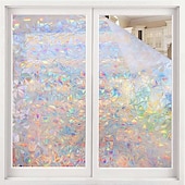 economico pellicole per vetri-pellicola per la privacy delle finestre, pellicola per finestre arcobaleno, adesivo in vetro colorato rimovibile, pellicola per finestre con controllo del calore per decorazioni, argento