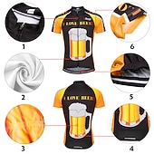 economico Maglie da uomo-Per uomo Maglia da Ciclismo A Motivi Divertente Birra dell'Oktoberfest Manica Corta Bicicletta Top con 3 tasche posteriori Mountain Bike MTB Ciclismo su strada Resistente ai Raggi UV Asciugatura