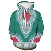 voordelige Patriottisch-Amerikaanse Indiaan Afrikaanse Dashiki Trui met capuchon Harajuku Grafisch Kawaii Voor Voor heren Dames Volwassenen Halloween 3D afdrukken Vakantie Halloween