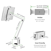 economico Supporto per telefono-supporto per supporto per tablet con braccio lungo 27 pollici regolabile a 360 °, supporto per videocamera per proiettore con supporto per webcam, adatto per dispositivi da 4,7 &quot;-13&quot; tablet telefono