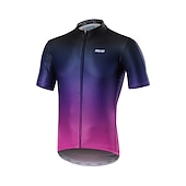 economico Maglie da uomo-Per uomo Maglia da Ciclismo Sfumatura Manica Corta Bicicletta Maglia con 3 tasche posteriori Strisce Riflettenti Tasca Posteriore Elastico Dislittamento Gli sport Nero Giallo Viola scuro Abbigliamento