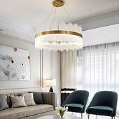 cheap Unique Chandeliers-LED Pendant Light 50 / 60 / 80cm Light Luxury European K9 High end Crystal Chandelier Dimming Ceiling Lamp Suitable for Bedroom Dining Room Study AC110V AC220V