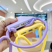 cheap iPhone Cases-Colorful Silicone Lanyard Case for iPhone 16e 16 15 Pro Max Plus 14 13 12 11 Pro Max Mini X XR XS Max 8 7 Plus – Soft Touch, Full Body Protective, Crossbody Strap