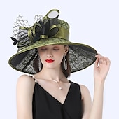 ieftine Pălării Party-Accesorii pentru Cap Pălărie Tip Bucket Amestec de Poliester  Bumbac Pălărie de Soare Nuntă în Aer Liber Kentucky Cupa Melbourne Accesorii pentru Cap cu Accesorii Din Dantelă Floral pentru a