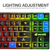 رخيصةأون طقم ماوس ولوحة مفاتيح-طقم لوحة مفاتيح وفأرة للشحن اللاسلكي free wolf t87 game luminous wireless kkeyboard and mouse set