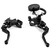 baratos Acessórios para motociclos e quadriciclos-Nawenson universal 7/8 &quot;22mm kit de alavancas de reservatório do cilindro mestre do freio da embreagem da motocicleta conjunto de reservatório de fluido conjunto de reservatório de fluido conjunto de