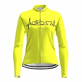 ieftine Tricouri pentru femei-Pentru femei Jersey de ciclism Inimă Grafic Amuzant Manșon Lung Bicicletă Jerseu Topuri cu 3 buzunare spate Ciclism montan Ciclism stradal Uscare rapidă Dungi reflectorizante Înapoi de buzunar