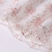 cheap Casual Dresses-Kids Girls&#039; Dress Floral Sleeveless Party Embroidered Lace Trims Bow Cute Cotton Knee-length Skater Dress Summer 3-10 Years Pink Dusty Rose Red