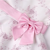 cheap Casual Dresses-Kids Girls&#039; Dress Floral Sleeveless Party Embroidered Lace Trims Bow Cute Cotton Knee-length Skater Dress Summer 3-10 Years Pink Dusty Rose Red
