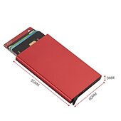 cheap Card Holders &amp; Cases-1 PC Change Purses Credit Card Holders ID Card Holder Alumnium Alloy Metal Name Card Holder Waterproof Pocket Multi Function for Women Men