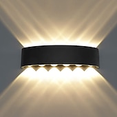 economico applique da esterno-lightinthebox applique da parete a led lampada da parete a led per esterni impermeabile 10w 12w illuminazione su e giù lampada da parete curva a doppia testa per interni lampada da camera moderna
