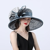 ieftine Pălării Party-Accesorii pentru Cap Pălărie Tip Bucket Amestec de Poliester  Bumbac Pălărie de Soare Nuntă în Aer Liber Kentucky Cupa Melbourne Accesorii pentru Cap cu Accesorii Din Dantelă Floral pentru a