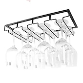 cheap Barware-2pcs Wine Glasses Holder Bartender Stemware Hanging Rack Under Cabinet Stemware Organizer Glass Goblet Iron Rack Bar Tool