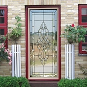 ieftine Autocolante Uși-2 buc. autocolante autoadezive creative imitație de sticlă pentru uși pentru sufragerie autocolante decorative de perete rezistente la apă 30,3&quot;*78,7&quot;(77x200cm)