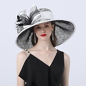 ieftine Pălării Party-Accesorii pentru Cap Pălărie Tip Bucket Amestec de Poliester  Bumbac Pălărie de Soare Nuntă în Aer Liber Kentucky Cupa Melbourne Accesorii pentru Cap cu Accesorii Din Dantelă Floral pentru a