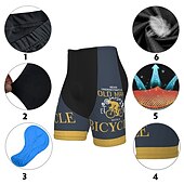 billiga Shorts, tights och byxor för män-Herr Cykelvägshorts Cykelshorts Vadderade cykelbyxor Cykel Shorts Vadderade shorts Bergscykling Vägcykling sporter Grafisk 3D Tablett Cykel Andningsfunktion Snabb tork Ljusblå Gul Polyester Elastan