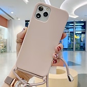 cheap iPhone Cases-Colorful Silicone Lanyard Case for iPhone 16e 16 15 Pro Max Plus 14 13 12 11 Pro Max Mini X XR XS Max 8 7 Plus – Soft Touch, Full Body Protective, Crossbody Strap