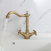 economico Girevole-rubinetto da cucina monocomando rubinetto da cucina in ottone antico monoforo girevole / arco alto/alto, rubinetto da cucina in ottone antico/cod con linee di alimentazione / regolabile su acqua