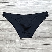 voordelige Herenslips Ondergoed-Voor heren 1 pak Sexy slipje Slip Standaard Nylon Spandex Effen Kleur Lage Taille Klein Zwart Wit