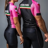 billiga Klädset för kvinnor-Dam Kortärmad Cykeltröja med shorts Triathlondräkt Sommar Elastan Polyester Grön Vit Svart Lappverk Rolig Cykel Träningsdräkter Andningsfunktion Snabb tork Bakficka Svettavvisande sporter Lappverk