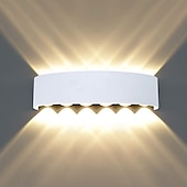 economico applique da esterno-lightinthebox applique da parete a led lampada da parete a led per esterni impermeabile 10w 12w illuminazione su e giù lampada da parete curva a doppia testa per interni lampada da camera moderna