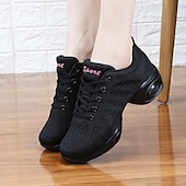 baratos Ténis de Dança-tênis de dança de malha respirável feminino – perfeito para dança fitness, dança moderna, dança jazz e mais sapatos femininos