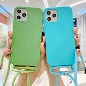 cheap iPhone Cases-Colorful Silicone Lanyard Case for iPhone 16e 16 15 Pro Max Plus 14 13 12 11 Pro Max Mini X XR XS Max 8 7 Plus – Soft Touch, Full Body Protective, Crossbody Strap