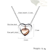 abordables Colliers-yinplsmemory crémation cendres bijoux double coeur urne collier pour cendres souvenir pendentif commémoratif urne médaillons pour cendres pour un être cher (argent et or)