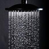 cheap Shower Faucets-Antique Shower System Faucet Combo Set, 8&quot; Rainfall Shower Head Kit with Handshower Wall Mounted, Brass Copper Black Electroplated Finish Vintage Style 2 Handles 3 Hole Bath Mixer Taps with Bodysprays