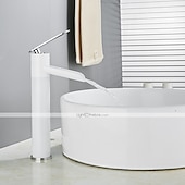 economico Classici-miscelatore per lavabo da bagno a cascata alto, rubinetti per lavabo monocomando in ottone anticato con tubo freddo e caldo