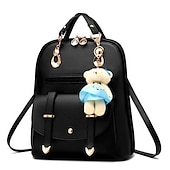 economico Zaini alla moda-Per donna Zaino per la scuola zaino Esterno Giornaliero Viaggi Tinta unica pelle sintetica Massima capacità Bottoni Cerniera Blu chiaro Grigio chiaro Vino