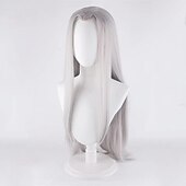 olcso Filmfigura paróka-játék final fantasy 7 remake sephiroth cosplay paróka ff7 100cm ezüst hosszú egyenes hőálló haj szerepjáték paróka halloween paróka