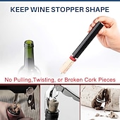 cheap Barware-Air Pump Wine Bottle Opener Safe Portable Stainless Steel Pin Cork Remover Air Pressure Corkscrew Kitchen Tools Bar Accessories